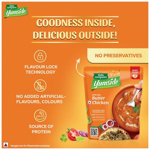 Tata Sampann Yumside Delhi Style Butter Chicken - Ready To Eat Meal, 285 g-6.webp